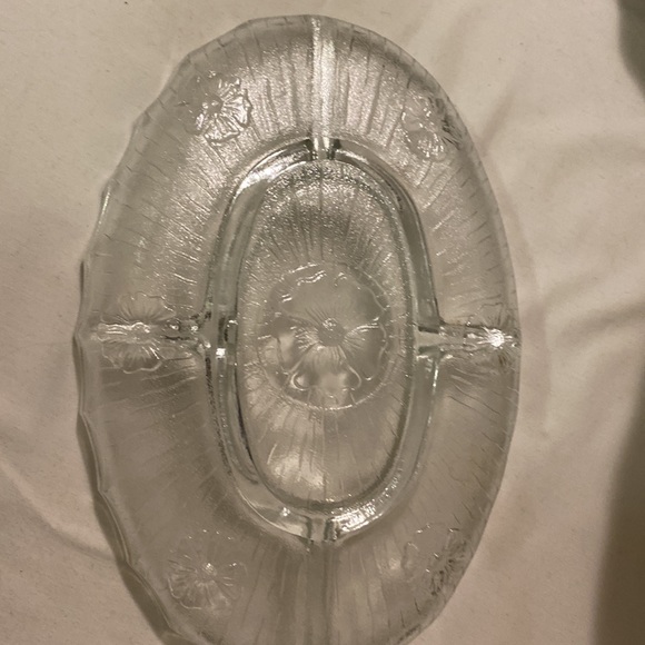 Vintage Glass pickle or separated dish. Poppy theme - Picture 4 of 4